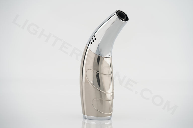 Zico torch lighter single torch refillable adjustable flame model mt22 gold silver