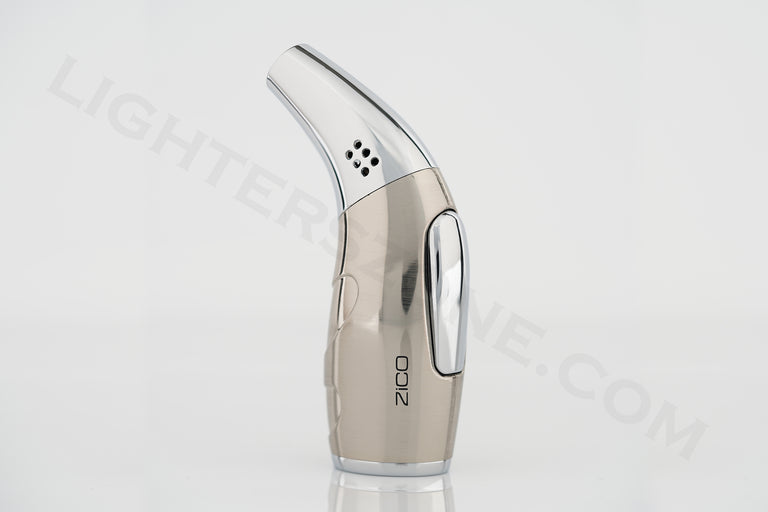 Zico torch lighter single torch refillable adjustable flame model mt22 gold silver