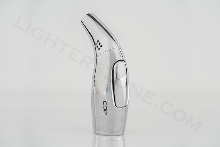 Zico torch lighter single torch refillable adjustable flame model mt22 silver