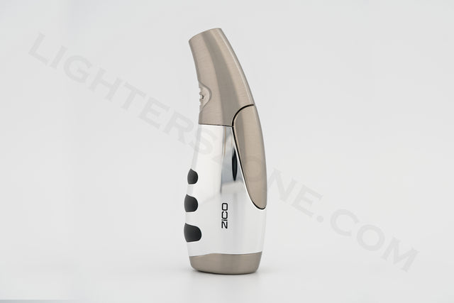 Zico torch lighter single torch refillable adjustable flame model mt21 silver