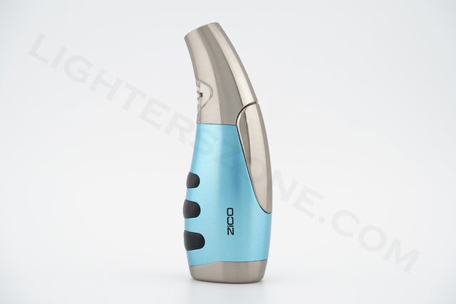 Zico torch lighter single torch refillable adjustable flame model mt21 metallic blue