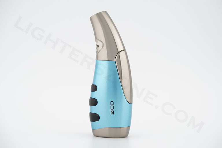 Zico torch lighter single torch refillable adjustable flame model mt21 metallic blue