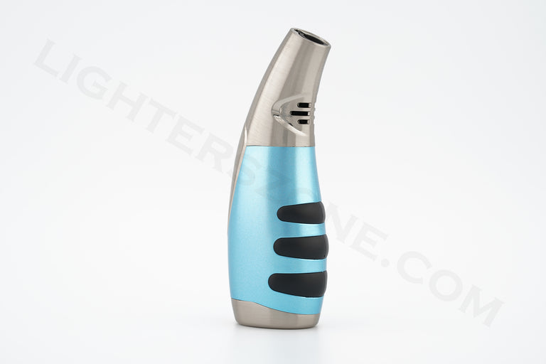 Zico torch lighter single torch refillable adjustable flame model mt21 metallic blue
