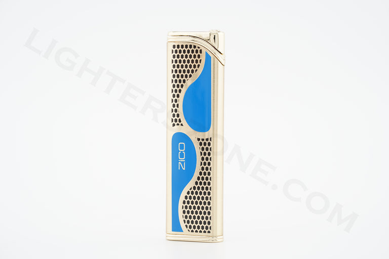 Zico torch lighter windproof flame refillable adjustable flame model ZD 09 Gold