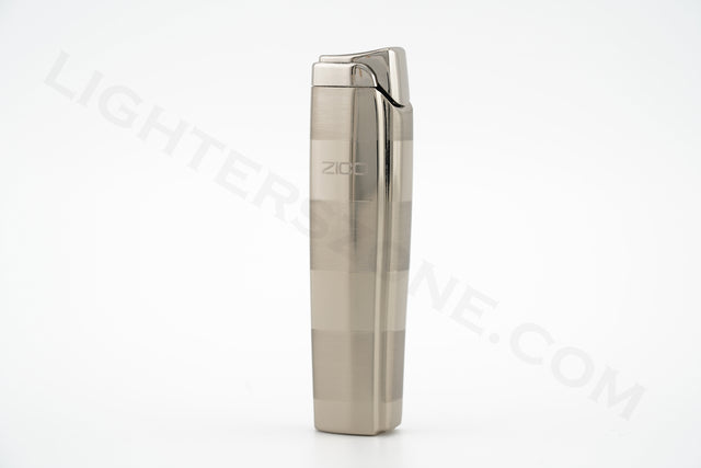 Zico torch lighter single torch refillable adjustable flame model ZD 19 Silver