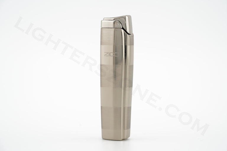 Zico torch lighter single torch refillable adjustable flame model ZD 19 Silver