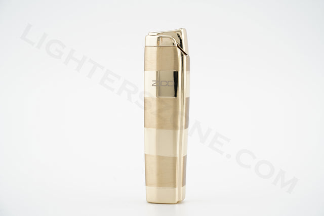 Zico torch lighter single torch refillable adjustable flame model ZD 19 Gold
