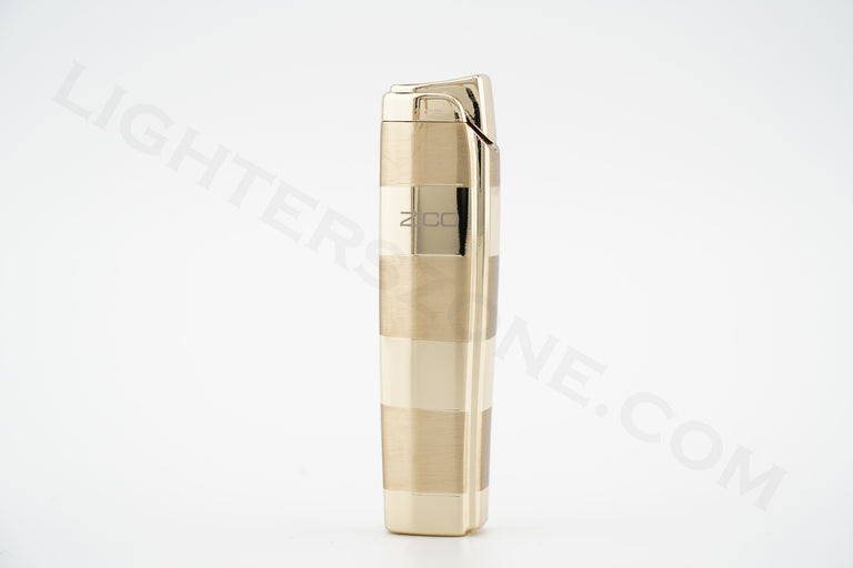 Zico torch lighter single torch refillable adjustable flame model ZD 19 Gold