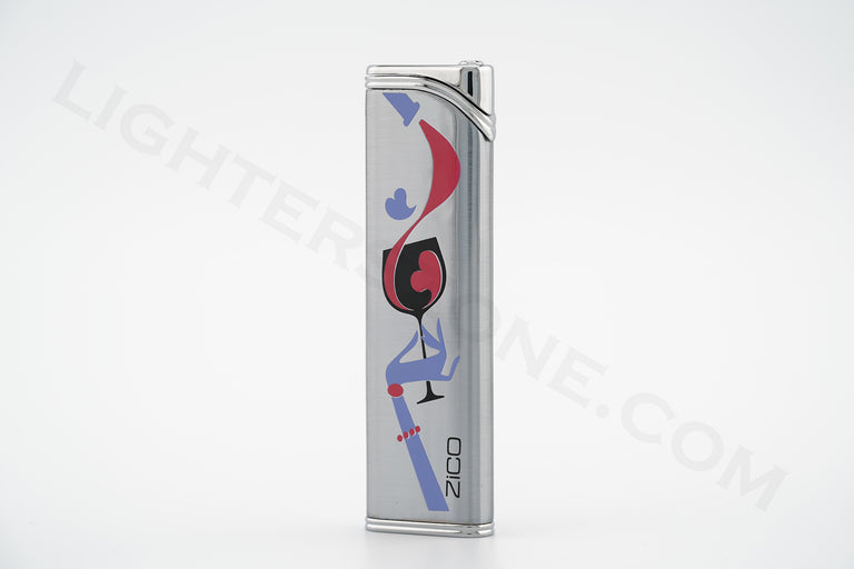 Zico torch lighter windproof flame refillable adjustable flame model ZD 09 Silver