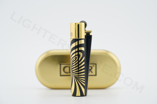 Clipper Lighter Regular Flame With Gift Box Psychedelic (Golden Head)