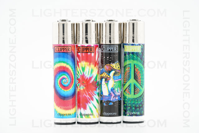 4x Clipper Full Size Refillable Lighters Trip Collection