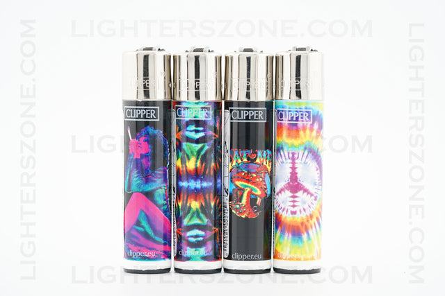 4x Clipper Full Size Refillable Lighters Trip 2 Collection