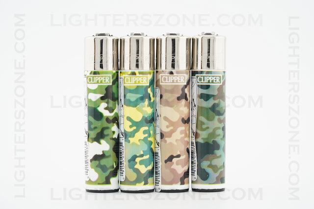 4x Clipper Full Size Refillable Lighters Camo Collection